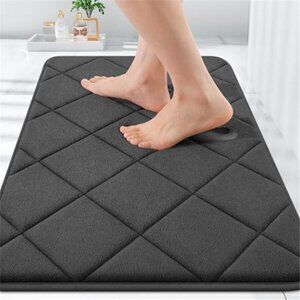 Memory Foam Bath Mat Ultra Soft Absorbent Bathroom Rug Non Slip Machine Washable